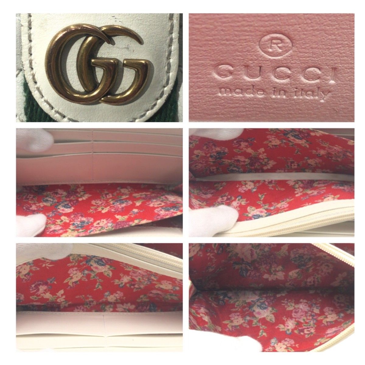 GUCCI グッチ シェリーライン ダブルG キルティング ホワイト 白 
