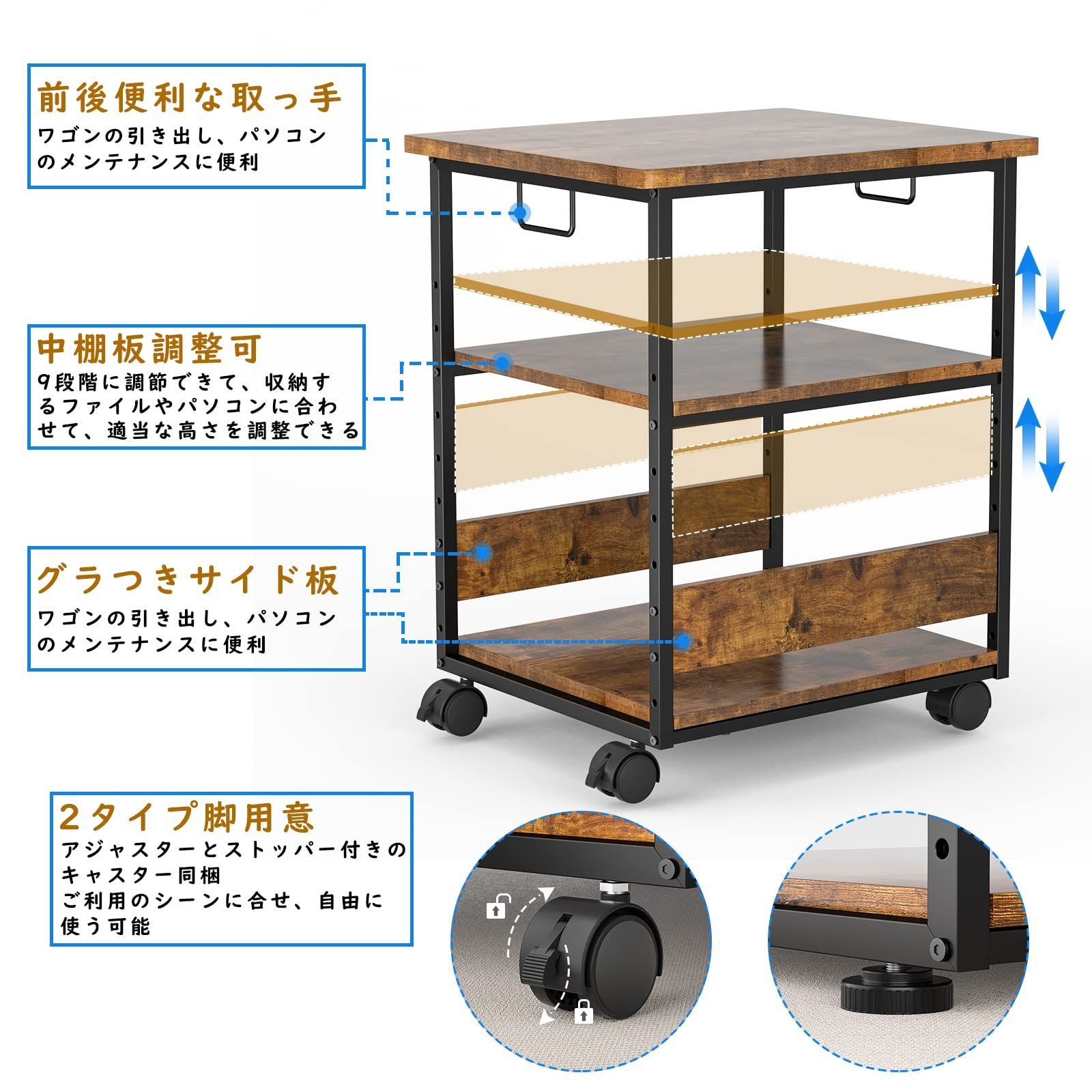 新着商品】Holdm (ビンテージ) オフィスワゴン 収納 収納