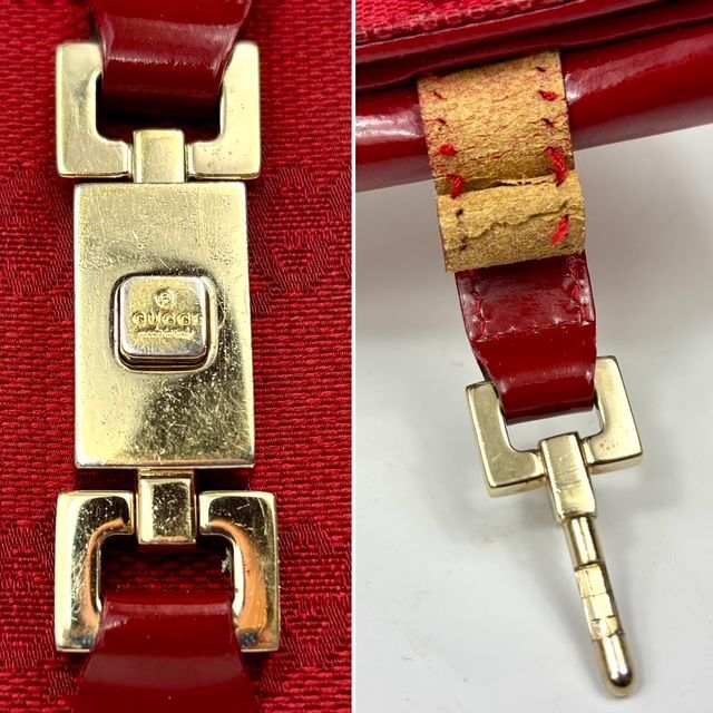 GUCCI ジャッキー GGキャンバス 二つ折り財布 GGキャンバス 小銭入れ GUCCI グッチ ジャッキー GG柄 GGキャンバス レザー 二つ折り 財布