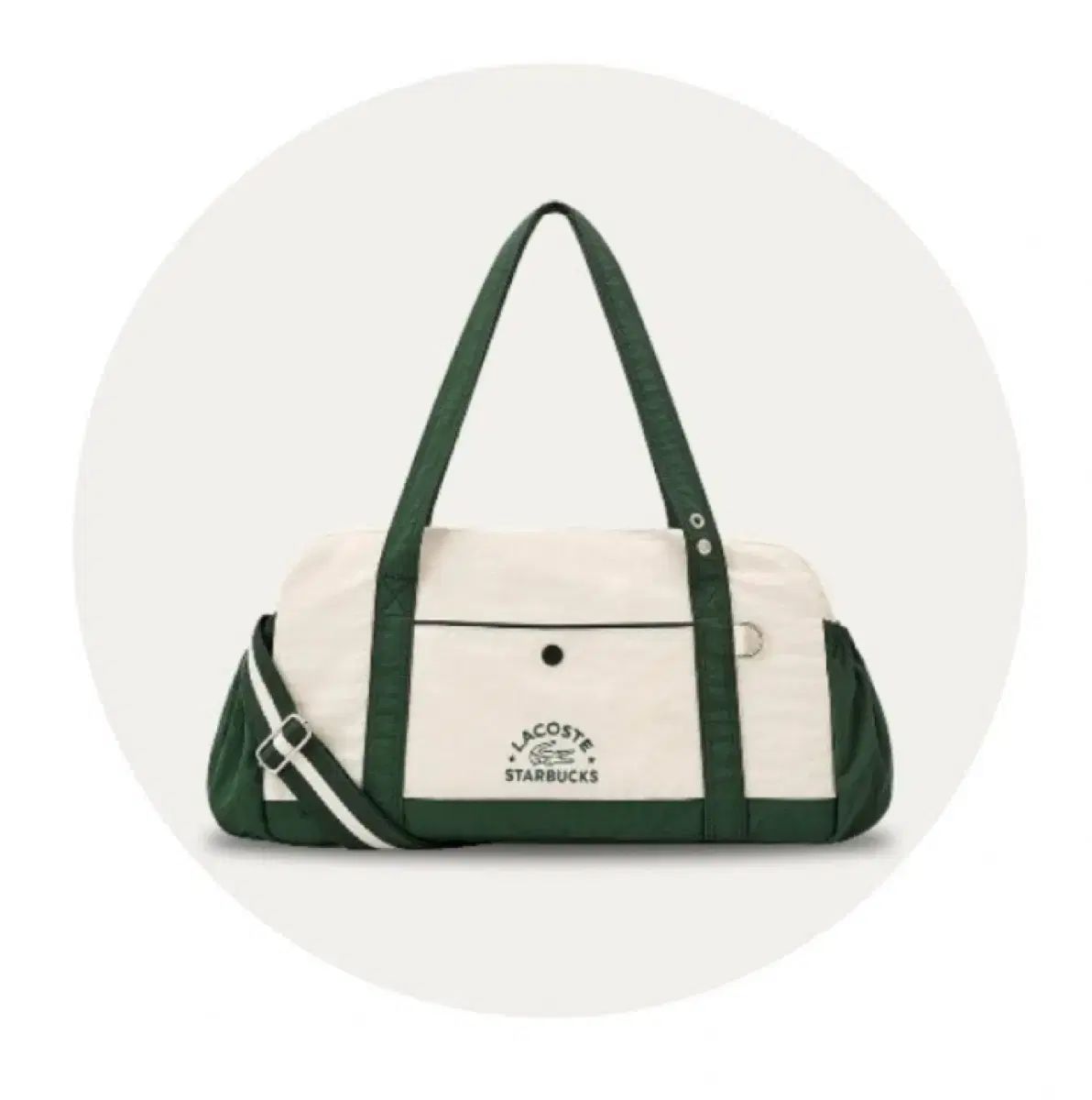 韓国スタバ/ラコステ LACOSTE コラボ バッグ 未使用品 韓国 スターバックス LACOSTE ラコステ バッグ グリーン 韓国