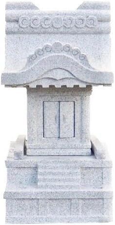 彩雲堂 石宮 お宮 1.5尺 高さ50cm 左右柱付き 白御影石 中国産 外宮 氏神 1人で置くだけ設置 正面扉は観音開き型 新たなお札の出し入れも