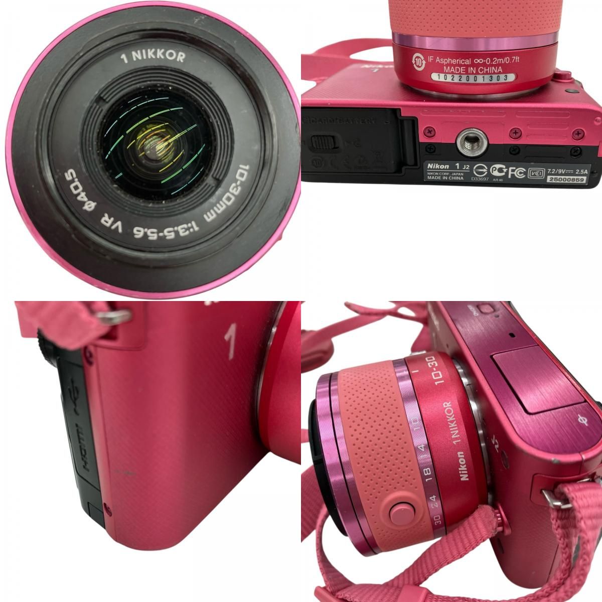 186000 現状品 Nikon J2ピンク ミラーレス一眼 ズームレンズキット 