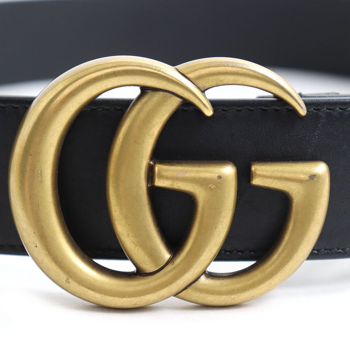 美品◇GUCCI グッチ 400593 ゴールドバックル GGマーモント ワイド