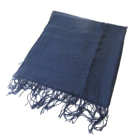 グッチ GUCCI ストール 大判 GG シルク カシミヤ ウール フリンジ ネイビー 紺 AA