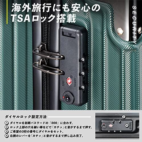 Green_Sサイズ(40L/ 機内持込) [C.jutro] スーツケース キャリーケース