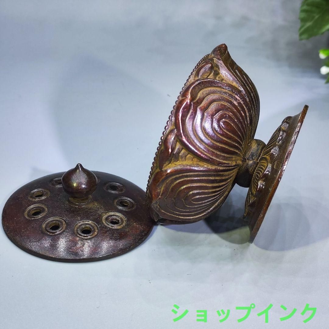 蓮華炉 置件 香炉 盤香炉 手把炉 香道具 装飾品 工芸品 美術品 鶴の蓮華炉 香炉 香道具 工芸品 美術品 置物 - メルカリ