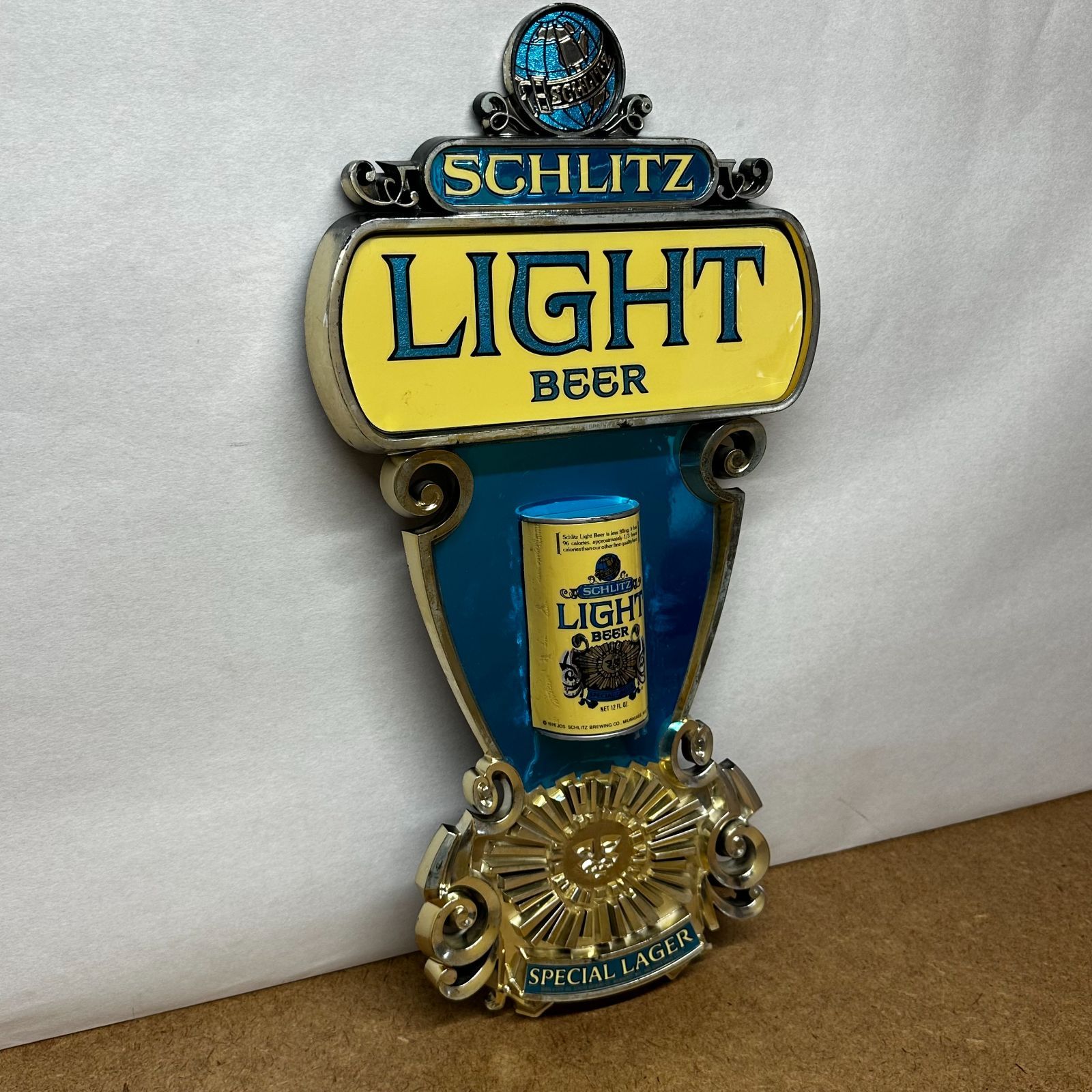 SCHLITZ LIGHT BEER Sign 1976