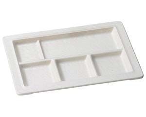 エ716-068 TA ナイスプレート5ツ仕切 白アクア 洗