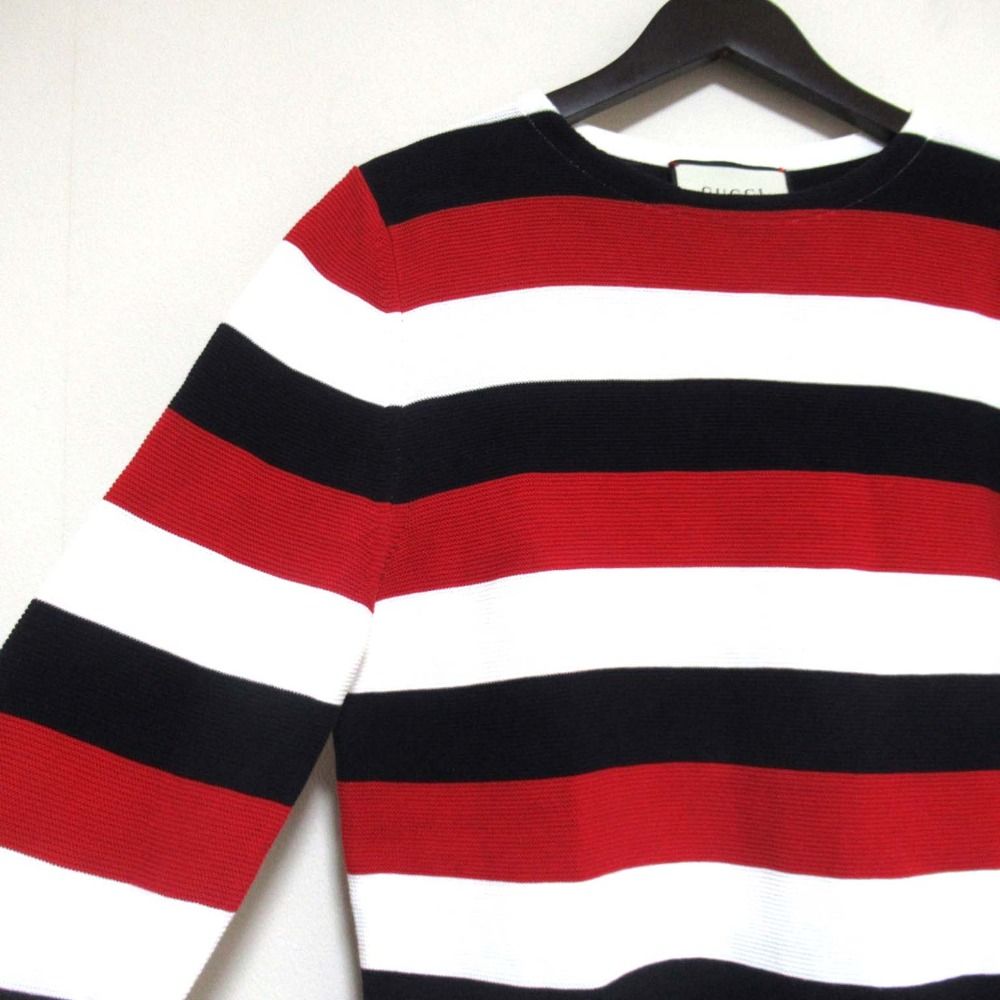 美品 GUCCI グッチ ミケーレ期 ボーダー柄 スネークパッチ 長袖