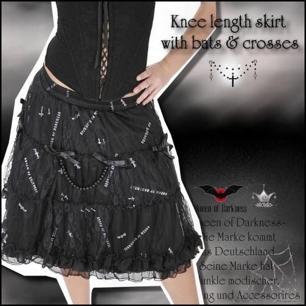 ゴシック＆ロリータ ファッション 蝙蝠＆レース＆リボンスカート 服 レディース wosk088