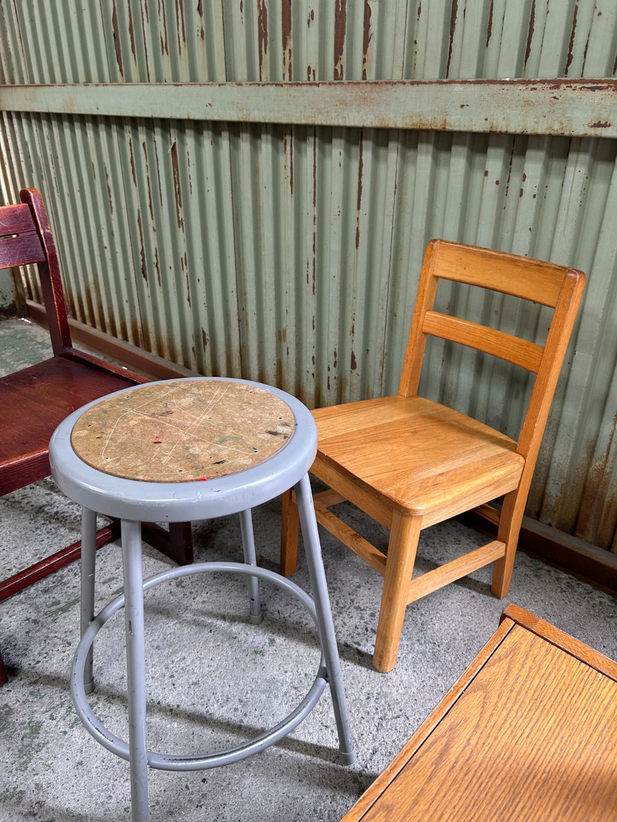 USA直輸入】 Vintage オーク材 スクール ウッド チェア USED - メルカリ