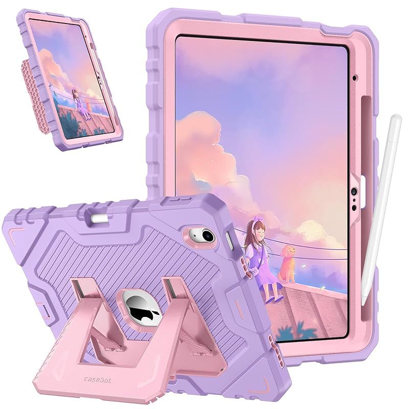 限定SALE，定番人気 【新品】 Fintie iPad 第11世代 (A16、2025) / 第10世代 (2022) ケース 11/10.9インチ キッズケース 子供用 耐久 耐衝撃 頑丈 全面保護 内蔵スタンド付き Pencil 収納可能(パープル) 1 iPadケース