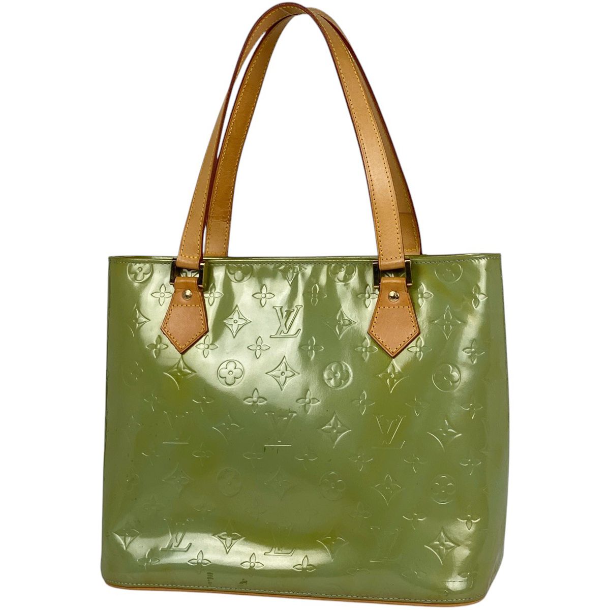 ルイ ヴィトン Louis Vuitton ヒューストン ハンドバッグ エナメル パテント トートバッグ モノグラムヴェルニ ベビーブルー M91005 レディース