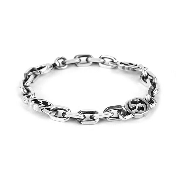GUCCI グッチ インターロッキング GG シルバーブレスレット16号 Amazon.co.jp: [グッチ] ダイアゴナル インターロッキングG エン