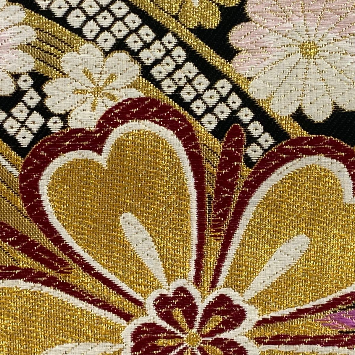 袋帯 秀品 桜 菊 金糸 唐織 金色 六通 正絹 【中古】 - メルカリ