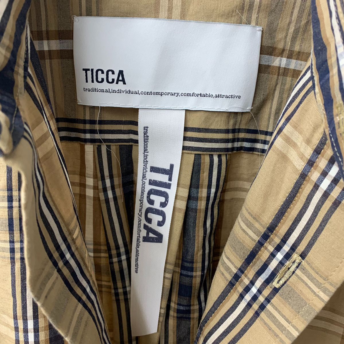TICCA ティッカ シャツワンピース ロングワンピース チェック ベージュ 