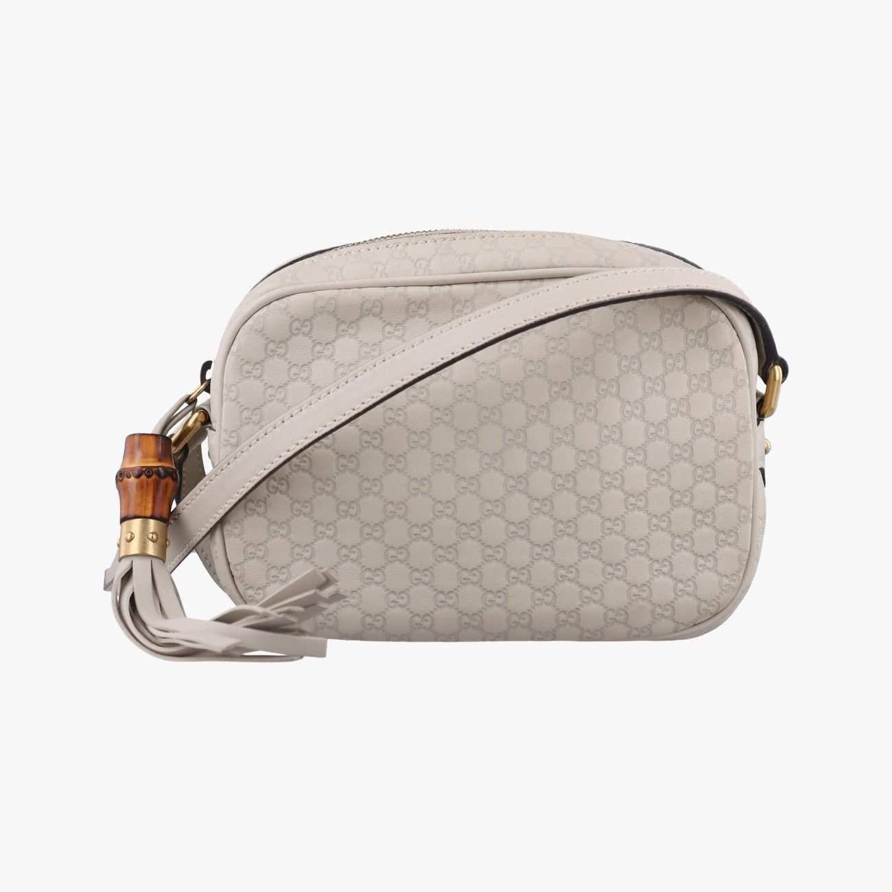 グッチGucciマイクログッチシマ バンブーカメラ ホワイト レザー 309538 H012942246