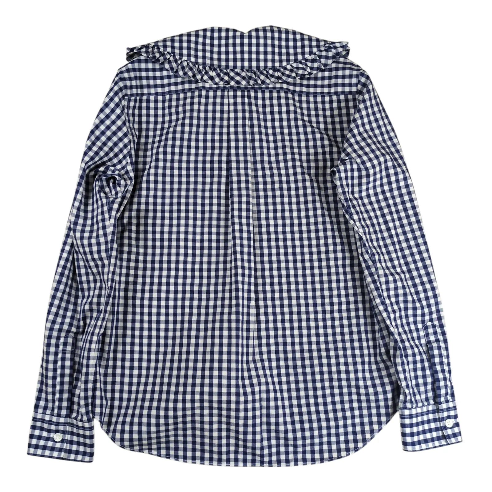 COMME des GARCONS GIRL Round Collar Frills Gingham Check Blouse