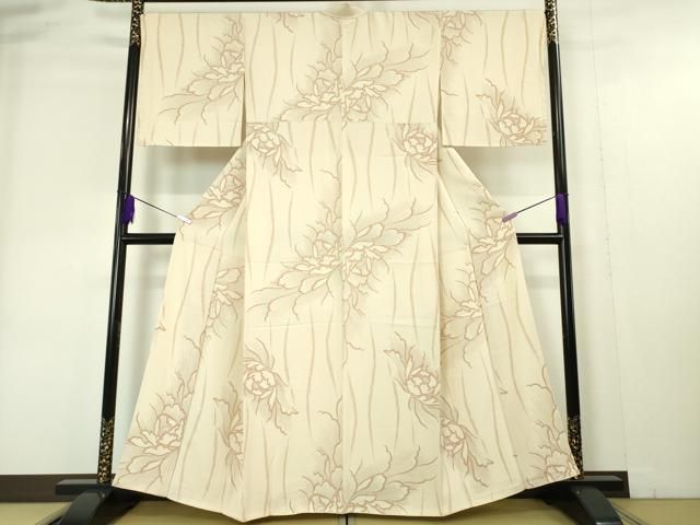 平和屋本店□極上 小紋 牡丹 薄卵色地 逸品 未使用 DZAA4450kh5 - メルカリ