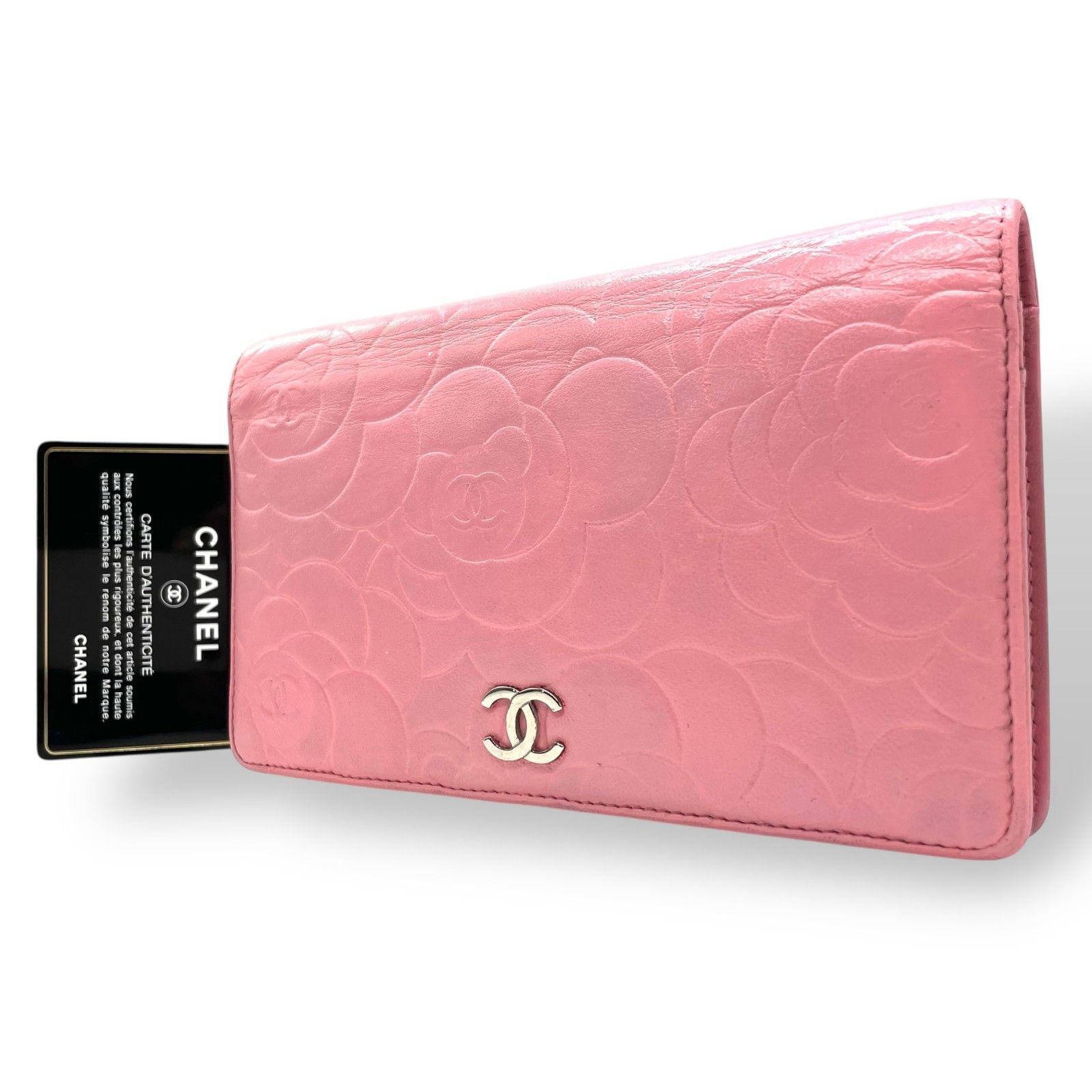 シャネル CHANEL カメリア ココマーク 長財布 2つ折り財布 レディース 中古 