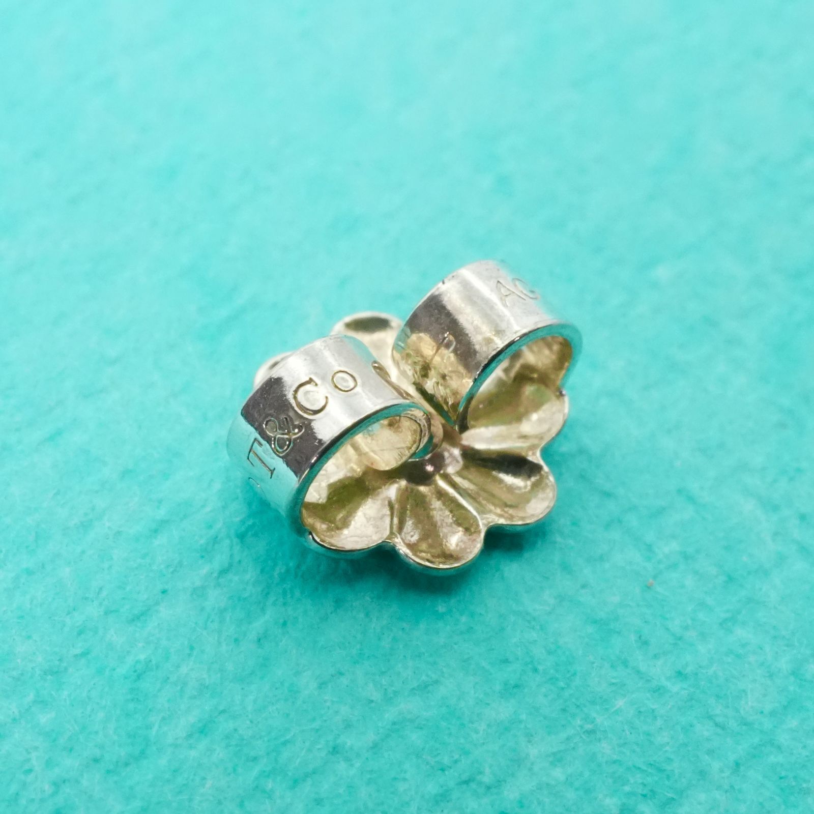 極美品 ティファニー オリーブリーフ ハート ピアス 透かし/25-24S  