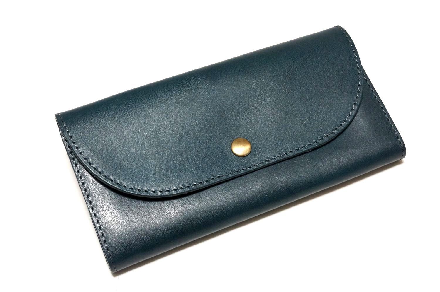 スタイル ベルト belt店 SKY DARTS TOCHIGI LEATHER とちぎ革 長財布 栃木レザー フラップ ロングウォレット こだわりの 天然皮革仕様 牛革 ネイビー ネイビー