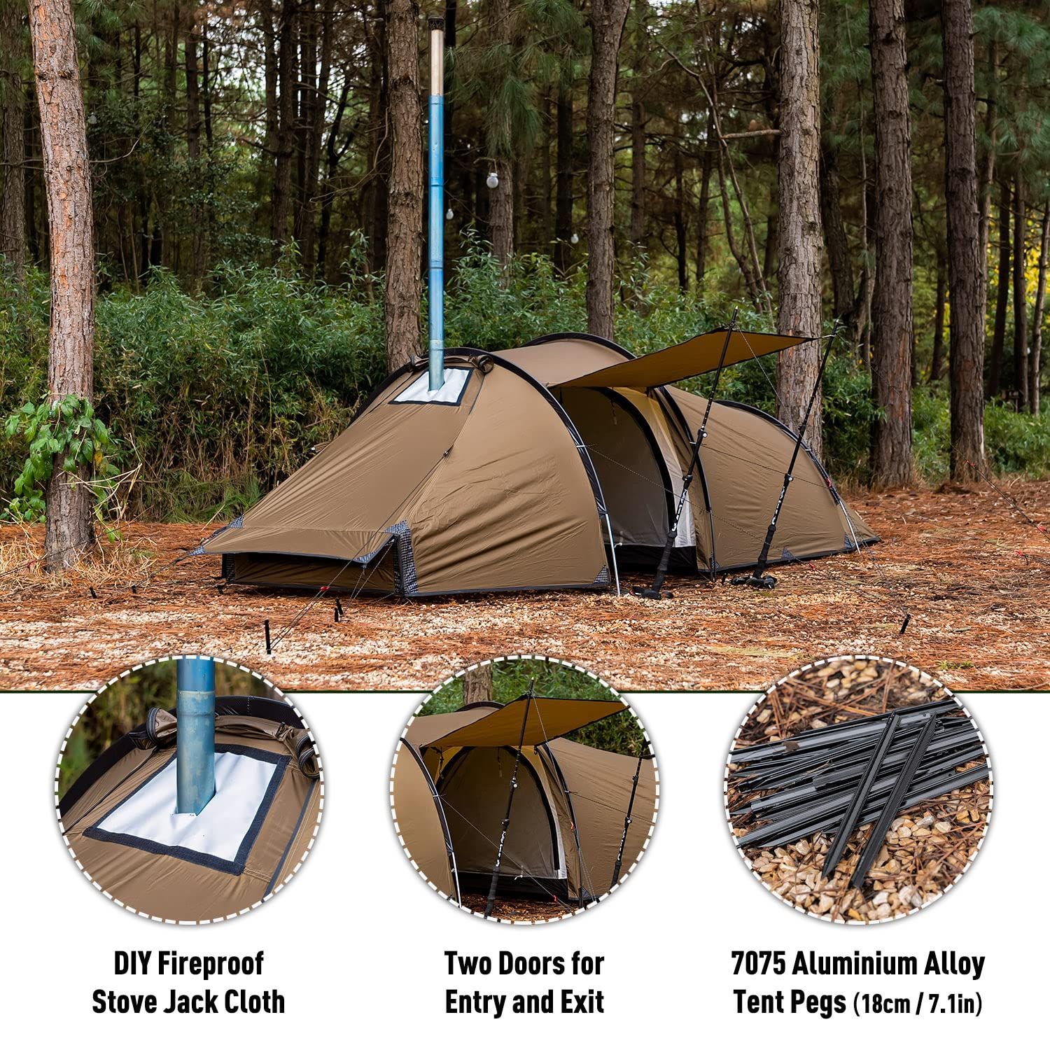 数量 キャンプ用ホットテント 煙突穴付き 20 Locomotive POMOLY