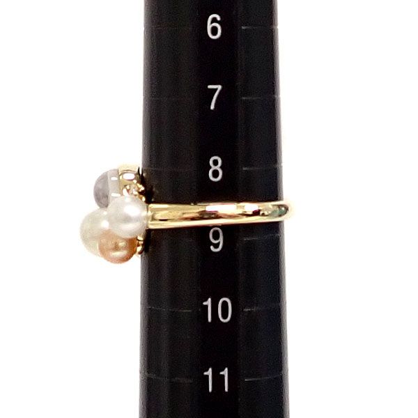 タサキ 田崎真珠 アコヤ真珠 リング ダイヤモンド シェル K18イエロー  