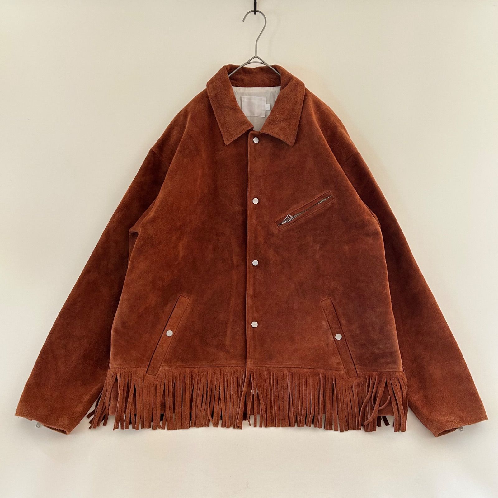 ROTOL ロトル FRINGE LEATHER COACH JACKET 23SS CAW LEATHER 牛革 スウェード BROWN ブラウン 茶色 フリンジ レザージャケット ライダース コーチジャケット R23SOYC01