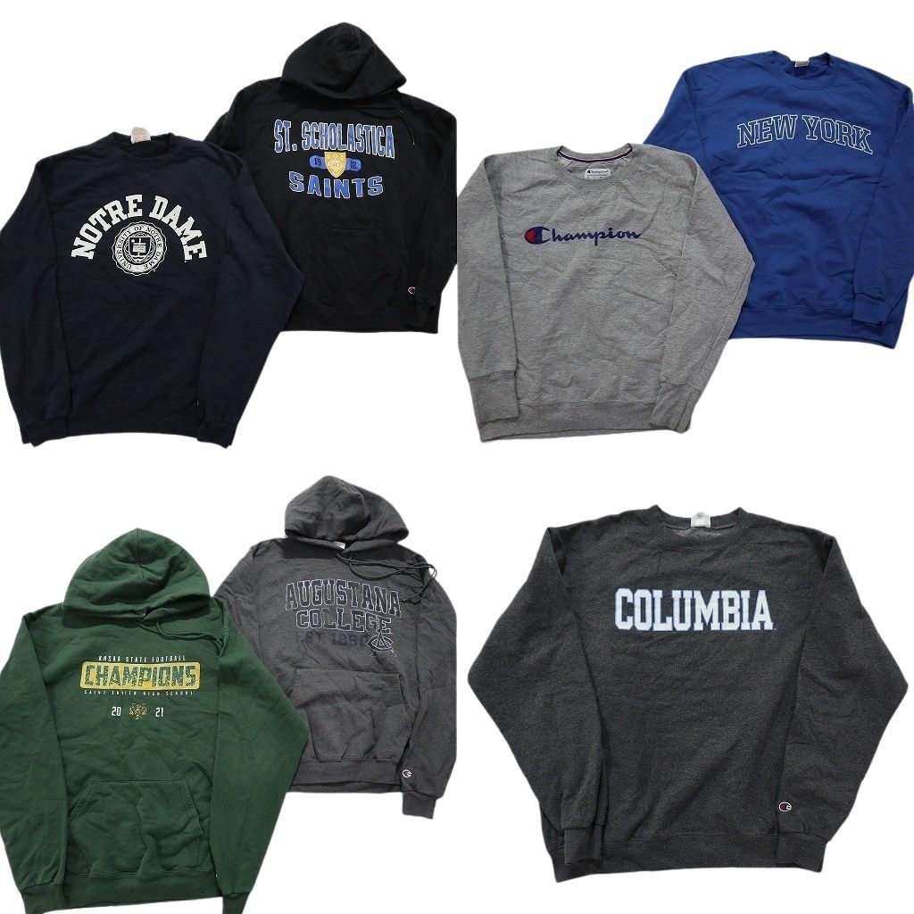 古着卸 まとめ売り チャンピオン Champion スウェット 7枚セット メンズ Ｌ アーチロゴ ニューヨーク センターロゴ 古着 NC1001