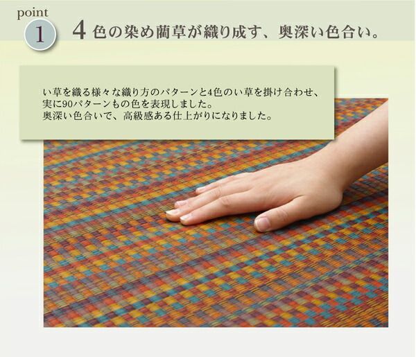 日本製 い草 ラグマット 【ブルー 140×200cm】 ウレタン貼り 防滑 調