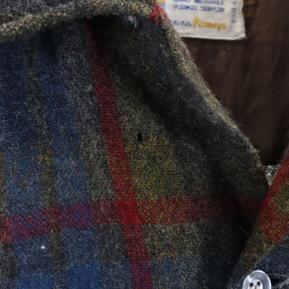 タウンクラフト 60s 日本製 ウールブレンド フランネル ヴィンテージ チェック柄 長袖 オープンカラーシャツ M TOWNCRAFT Plus メンズ タウンクラフト 60s 日本製 ウールブレンド フランネル ヴィンテージ