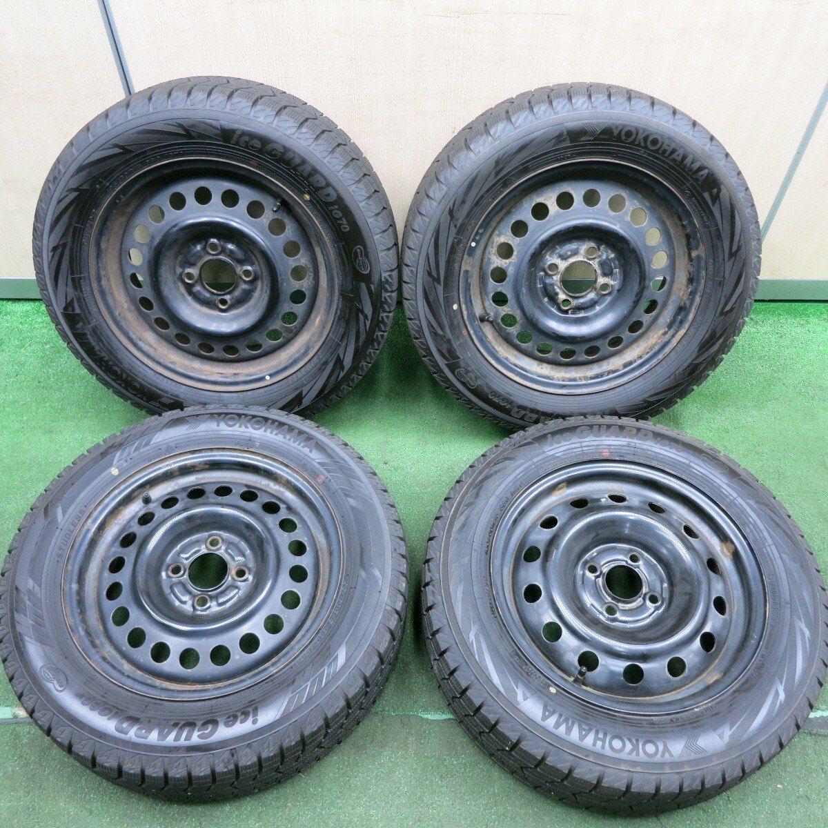 超バリ溝 21年 ほぼ10分 スタッドレス 195|60R15 ヨコハマ アイスガード iG70 60 スチール 15インチ PCD100|4H 4053002HAス