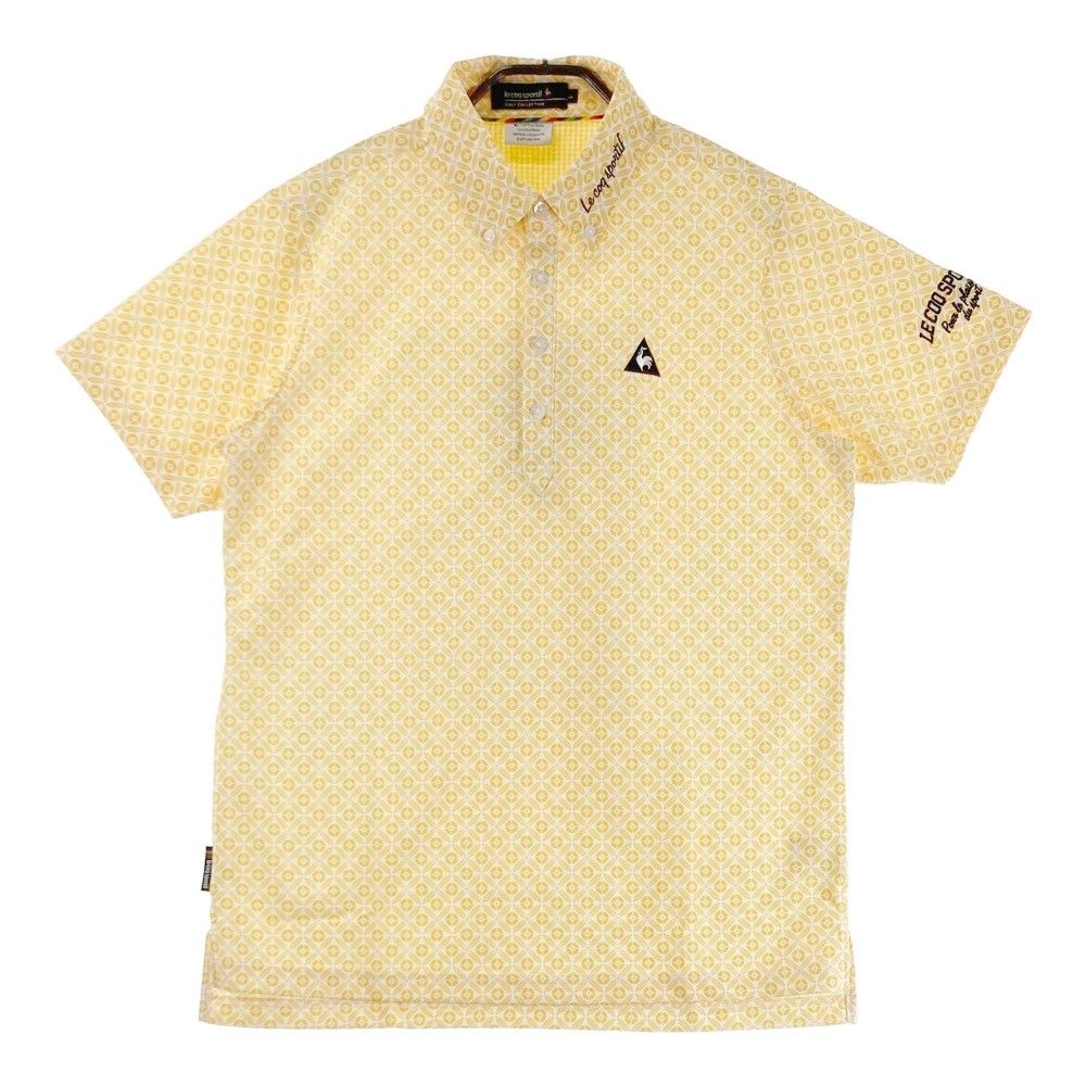 サイズ：LL LECOQ GOLF ルコックゴルフ  半袖ポロシャツ ボタンダウン 総柄 イエロー系 [240101314993]# ゴルフウェア メンズ ストスト