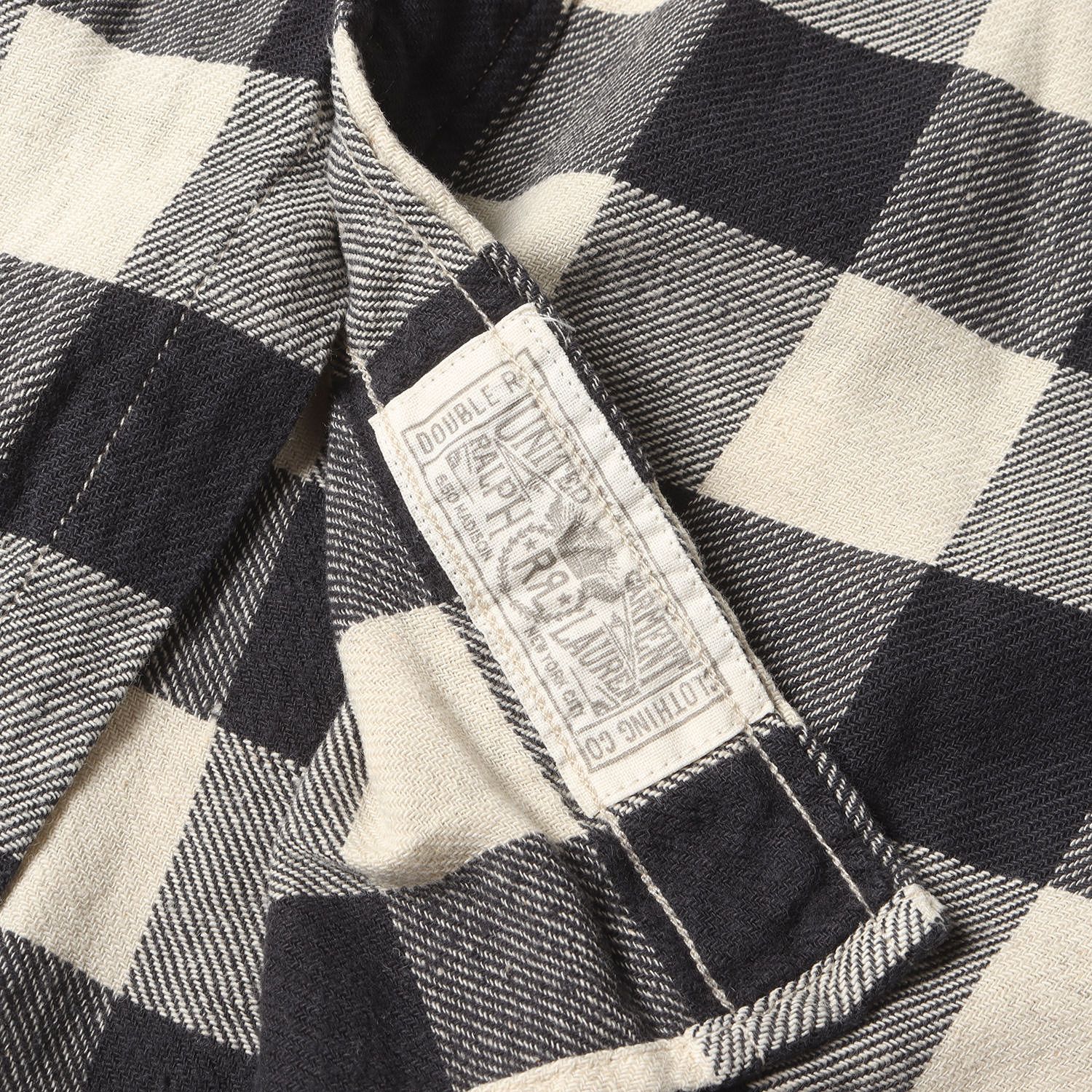 美品】RRL ダブルアールエル シャツ ブラック オフホワイト 黒白 