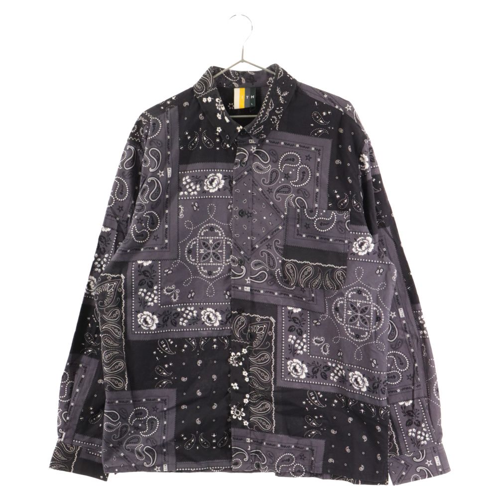 KITH (キス) 21SS Ludlow Buttondown ペイズリー長袖シャツ ブラック KH030044