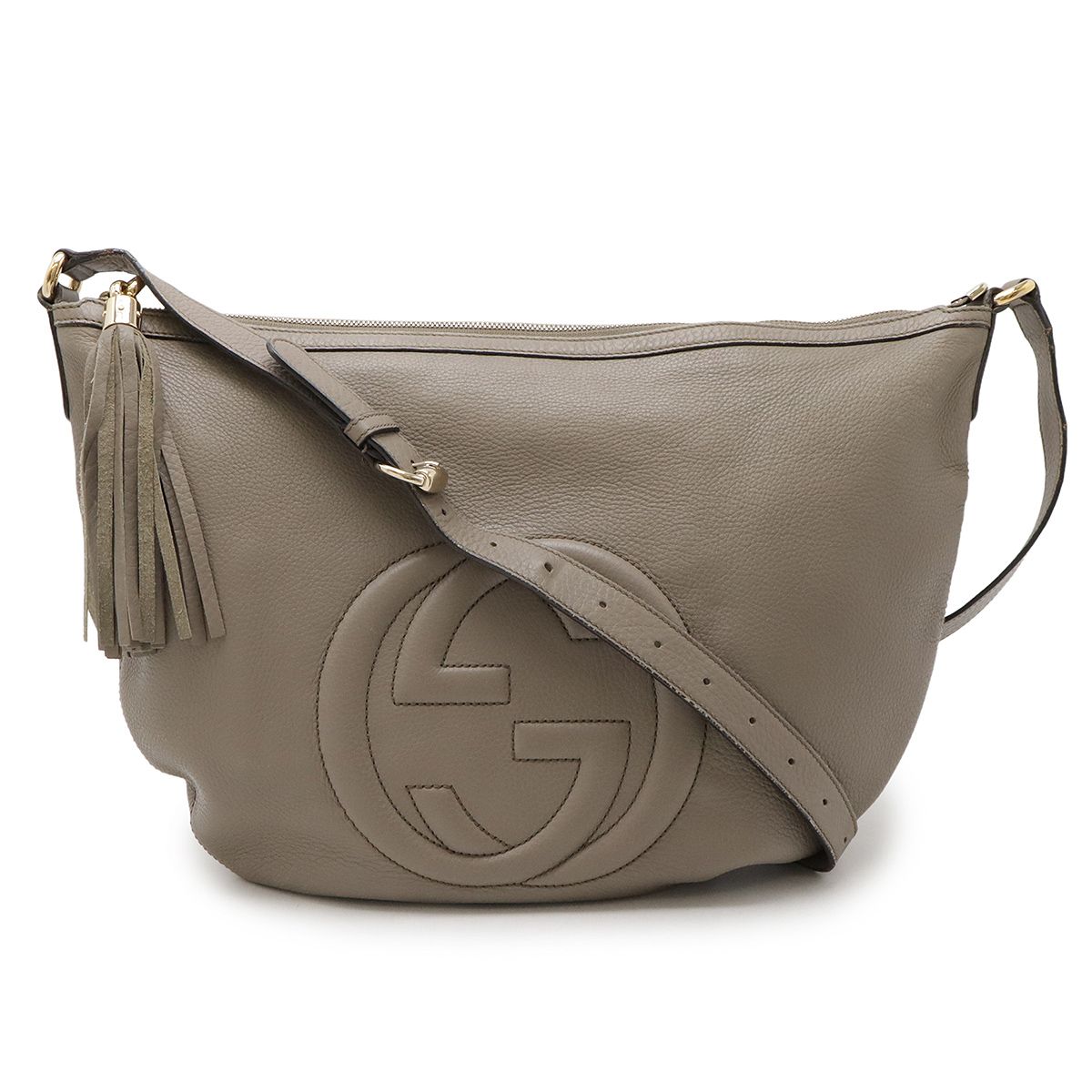 美品‼️GUCCI コインケース　タッセル　インターロッキング　ソーホー　シボ革 GUCCI グッチ ソーホー インターロッキングG タッセル付ポーチ