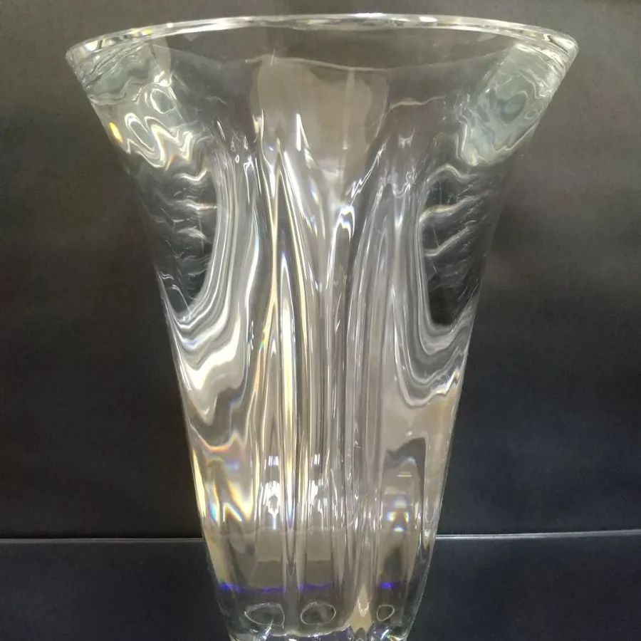 官能的な曲線美】CRISTAL de SEVRES 広口1本脚台座付きフラワーベース