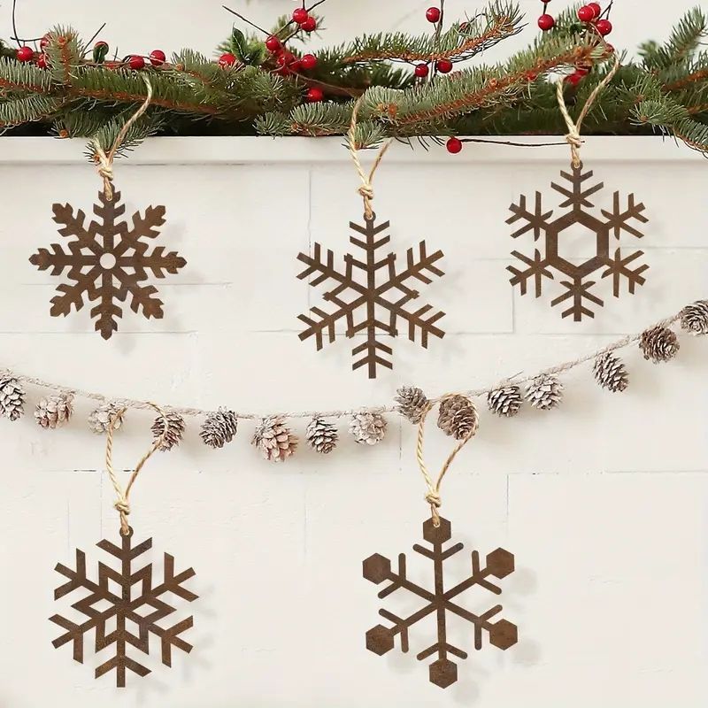 錆びたクリスマスツリーオーナメント 5個パック - 独特な