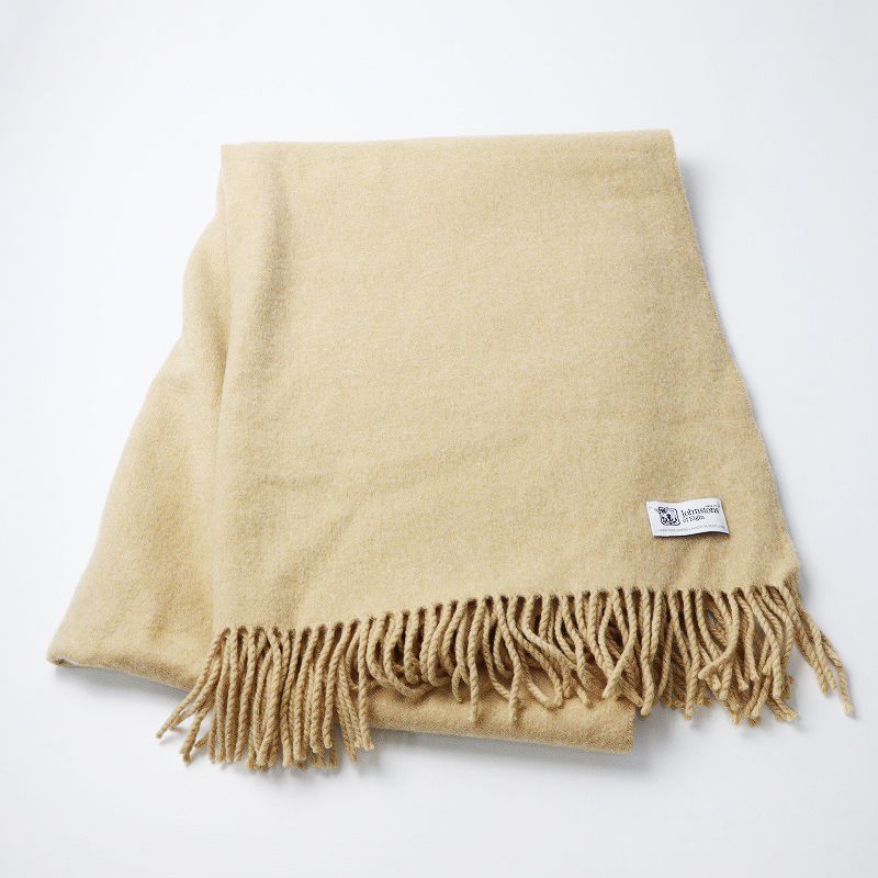 Johnstons of Elgin カシミヤ ストール ベージュ Johnstons of Elgin（ジョンストンズ オブ エルガン）】 カシミヤ100