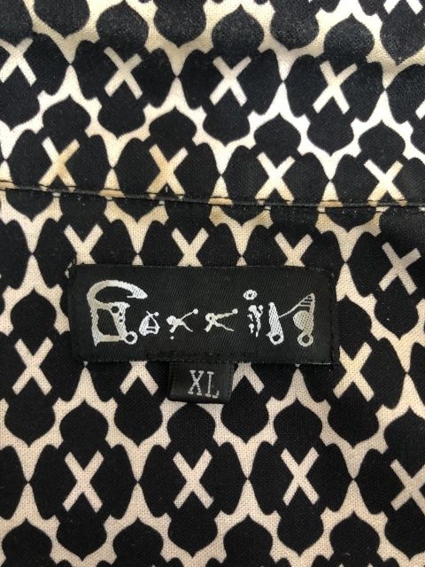 【中古】 GAKKIN ガッキン 長袖シャツ 総柄 ベージュ×ブラック XL 111433993