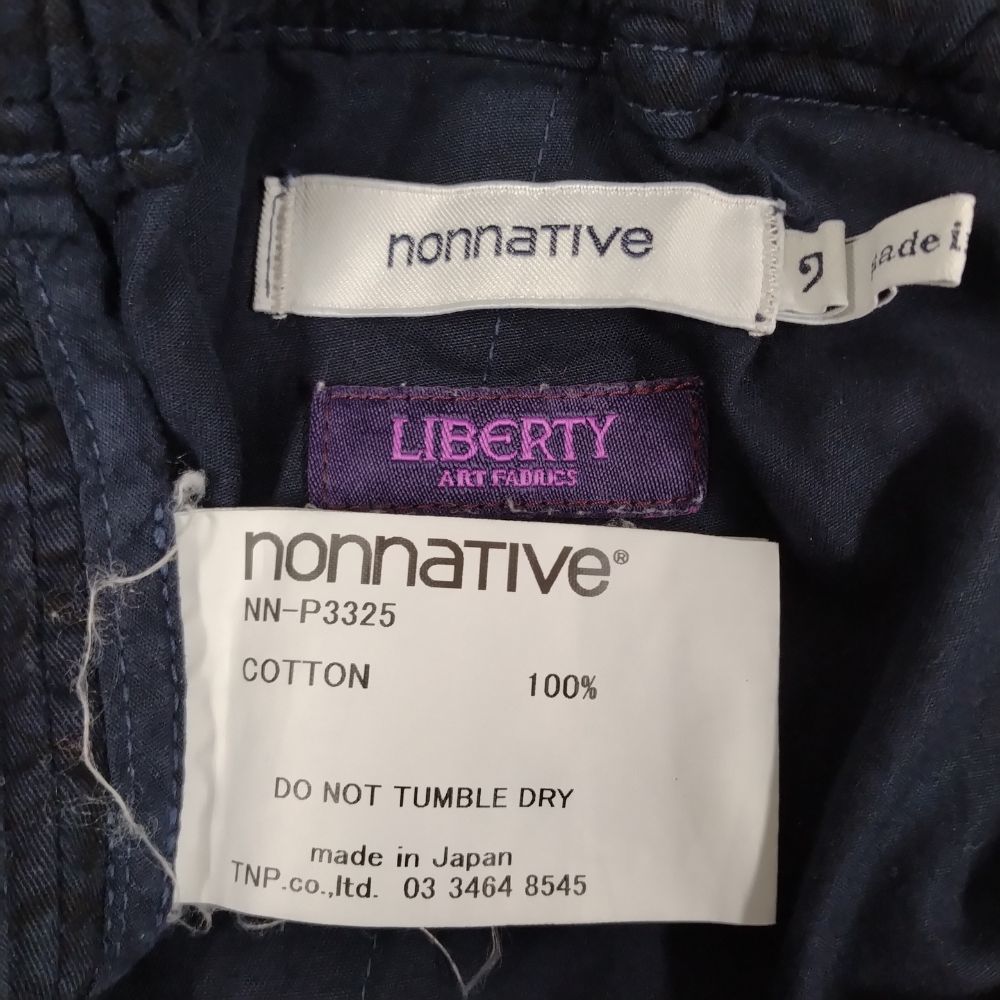 NONNATIVE ノンネイティブ ×LIBERTY 品番 NN-P3325 MANAGER EASY PANTS RELAX FIT イージー パンツ ネイビー サイズ2 正規品 / B4983A