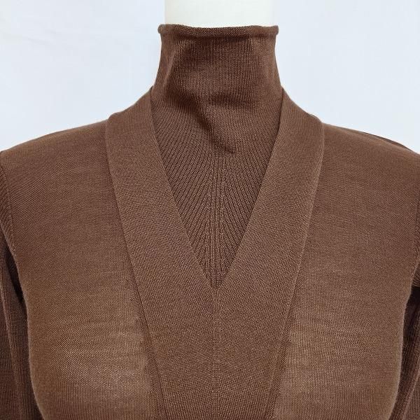 wnc フェンディ FENDI ニット セーター 40 茶 重ね着風 シルク混