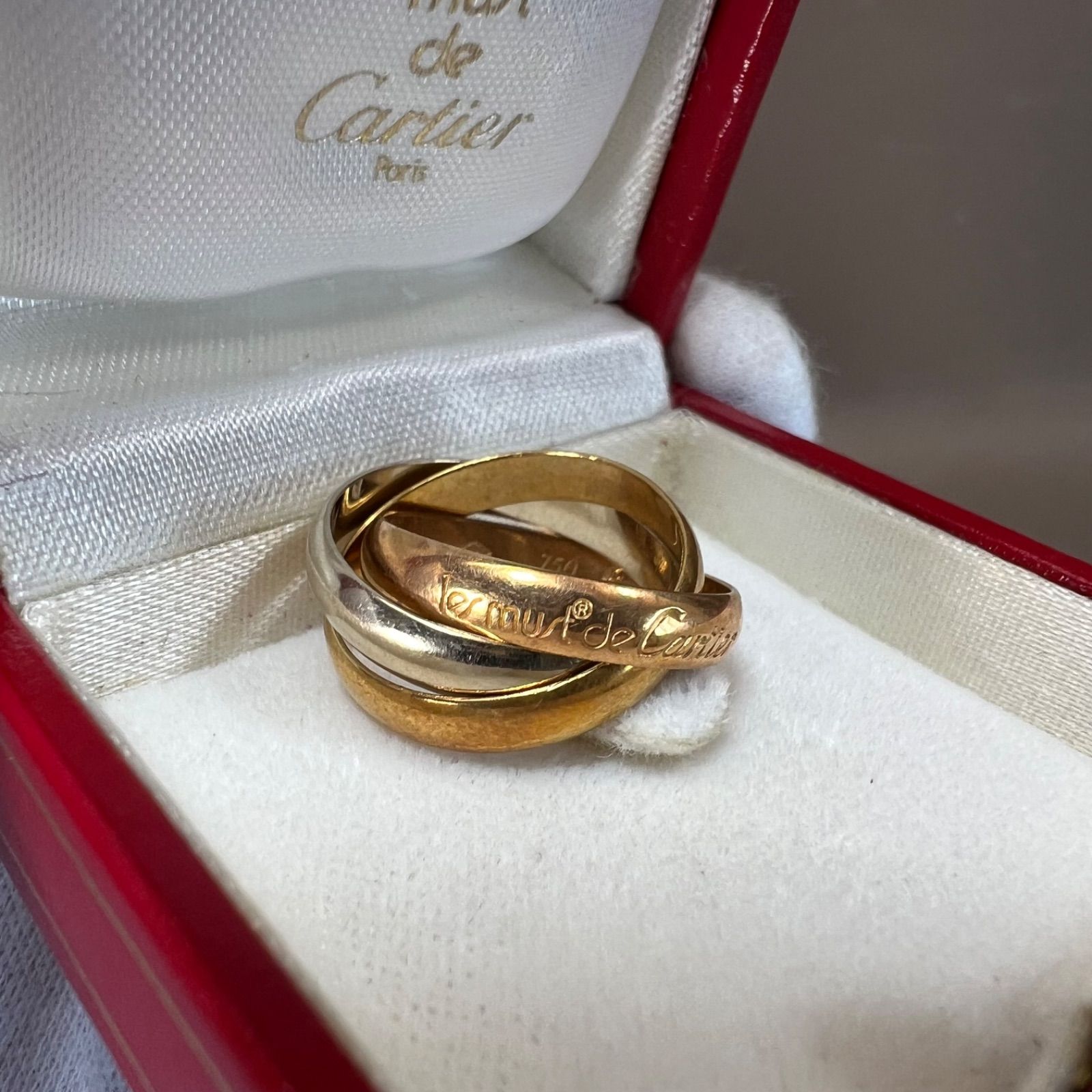 Cartierカルティエ K18トリニティリング 750YG/WG/PG 49号 Cartierカルティエ K18トリニティリング 750YG/WG/PG 49号