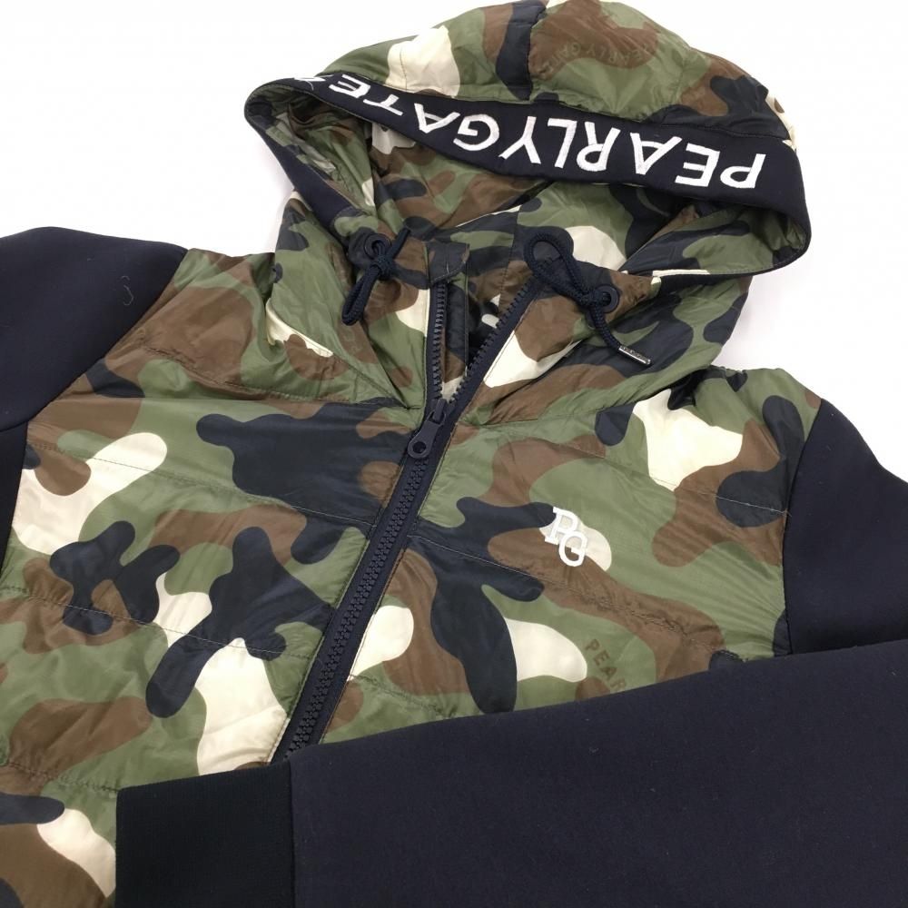 パーリーゲイツ★カモフラ柄★ダウンジャケットワンピ【レディース サイズ0（S）】 ☆SALE価格☆パーリーゲイツ 切替ダウンコート カーキ×ネイビー 迷彩