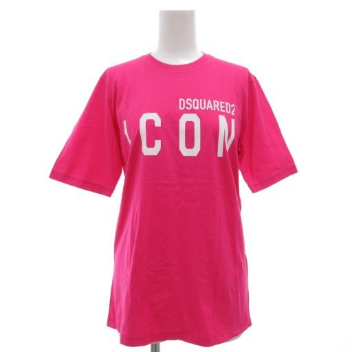 ディースクエアード DSQUARED2 タグ付き 20AW ICON ロゴ Tシャツ カットソー ルーズフィット 半袖 クルーネック XS ピンク S80GC0003 S23009 |GV GY19