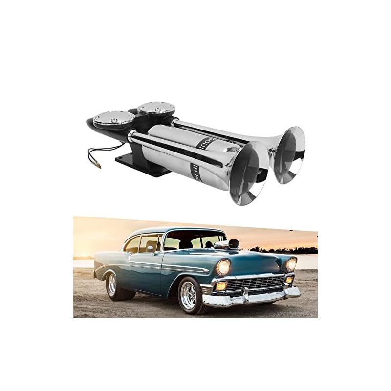 車のエアホーン ダブルチューブポータブルトラック用船用列車用無酸化電気ホーン