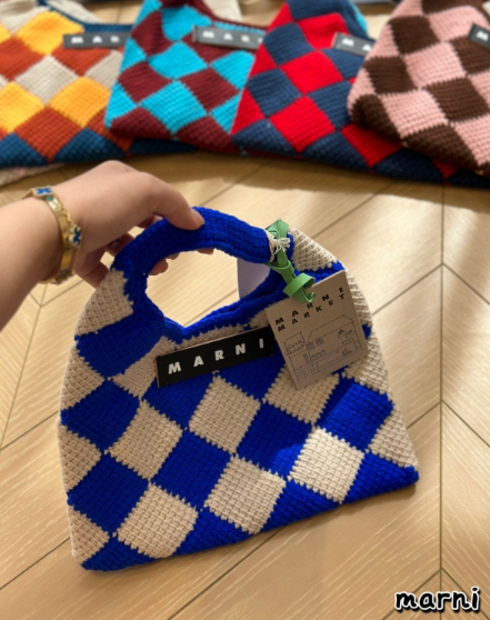 MARNI マルニマーケット ストライプトートバッグ