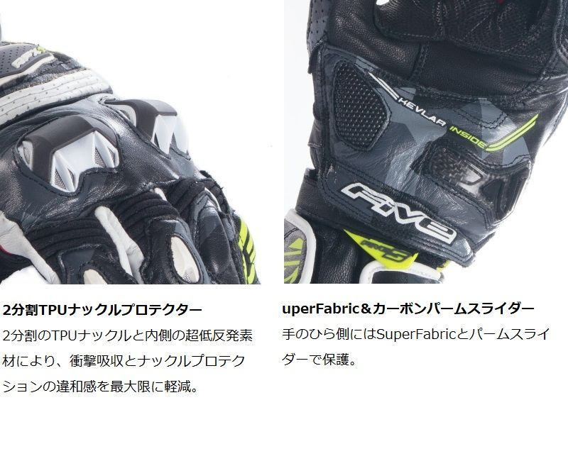 FIVE ファイブ グローブ FIVE RFX1 BLACK/WHITE Mサイズ グローブ