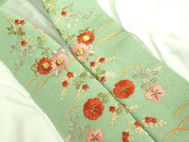 舞蝶文 半衿刺繍